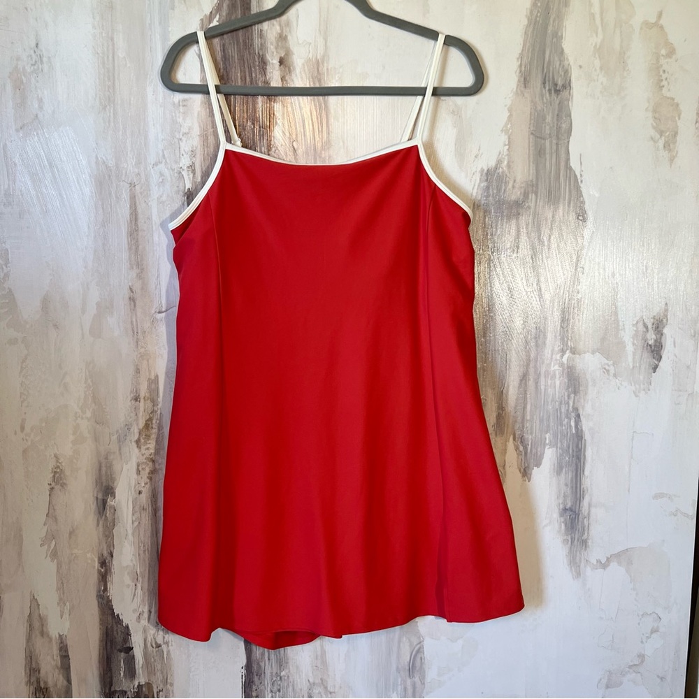NWT Old Navy Active PowerSoft Athletic Dress Size XL Red with White Trim